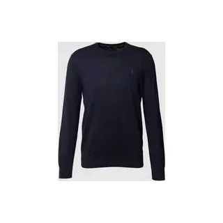 Longsleeve mit Logo-Stitching, Marine, L