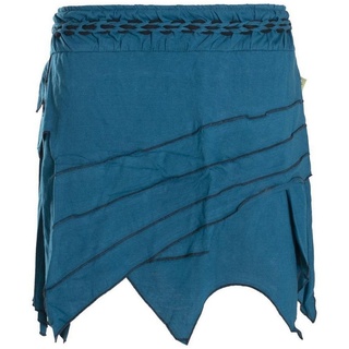 Vishes Zipfelrock Zipfelrock Elfenrock Patchwork Asymmetrisch Tasche Hippie, Ethno, Goa Style blau 44