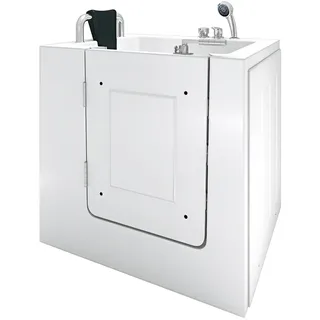 AcquaVapore Sitzwanne Badewanne mit Tür 78 x 100 cm (S02WP-A-L)