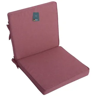 LILENO HOME Polsterauflage Niedriglehner, bequeme Sitzauflage für Gartenmöbel, Stuhlkissen, (1er Set), Gartenstuhl Auflage in Rot, Sitzpolster waschbar rot