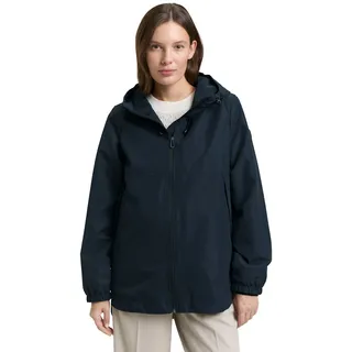 Cabanjacke TOM TAILOR, Damen, Gr. S, blau (sky captain blau), Web, Obermaterial: 100% Polyester. Futter: 100% Polyester, unifarben, regular fit normal, elastischer Bund, Jacken, mit Kapuze