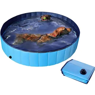 Hundebecken – Ø 120 Cm, Höhe 30 Cm – Faltbar, Pvc – Planschbecken/umwandelbare Hundebadewanne