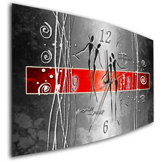 BM Funk Quarz Wanduhr Funkwanduhr Funkwanduhren Funkuhr Funkuhren kein Ticken lautlos geräuschlos leise modern ohne Tickgeräusche groß XXL Wohnzimmer Küche Digital Art Abstrakt 6239-1a