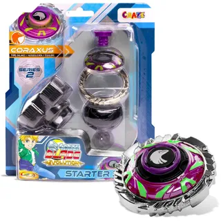 CRAZE Blade Kampfkreisel - Starter Set Evolution Coraxus - Kreisel Metall sehr robust mit Launcher & Reißleine
