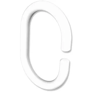 INTERDECO Duschvorhangringe C-Form offen, für Duschvorhangstangen, (Stück, 24-St., Weiss), Kunststoff weiß