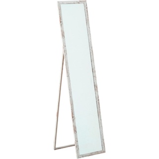 Standspiegel, Weiß, Holzwerkstoff, rechteckig, 34x155x3 cm, Spiegel, Standspiegel