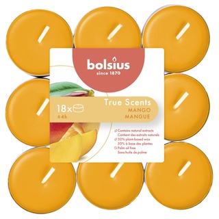 Bolsius, Teelicht Duft, 4 Stunden, Orange, Duft Mango, True Scents