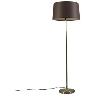 Qazqa Modern Stehleuchte mit Schirm, Stehlampe - Parte - Gold, Rund, max. 60W, Geeignet für LED, 168cm, Ideal als Flur, Küche lampe, Schlafzimmerlampe und Wohnzimmerlampe