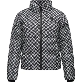 Ragwear Damen Steppjacke warme Winterjacke wasserdicht kurz mit angesagtem Hahnentritt Muster Serah Print YOUMODO Black Gr. XL - XL