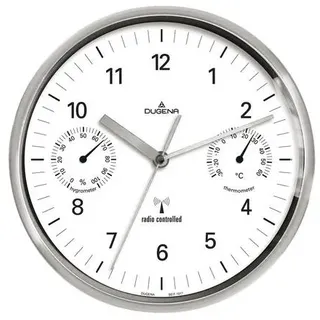 Dugena Wanduhr, Funkuhrwerk, Thermometer, Hygrometer, ø 25 cm, inkl. Batterie
