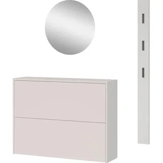 Livetastic Garderobe Gw-Binetto, Eiche, Kaschmir, Glas, Holzwerkstoff, 3-teilig, 130x200x27 cm, Made in Germany, Beimöbel erhältlich, hängend, Garderobe, Garderoben-Sets & Serien, Garderoben-Sets