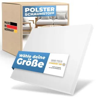 saarschaum Polster Schaumstoff für Sitzkissen • Komfortschaum • Zuschnitt 50 x 50 x 8 cm • RG 35/55