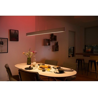 Philips Hue LED-Pendelleuchte Ensis  (79 W, L x B x H: 129,9 x 4 x 157 cm, Weiß, Mehrfarbig)