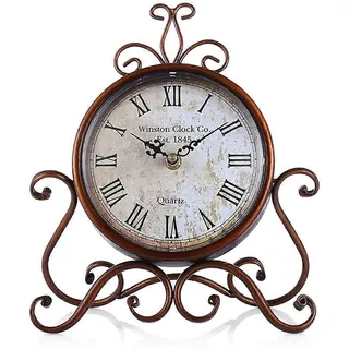 Vintage-tischuhr, Antike Kaminuhr, Geräuschlose, Batteriebetriebene Retro-uhr, Kleine Schreibtischuhr Für Zuhause
