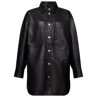 Esprit Lederjacke Oversize-Hemdjacke aus Leder schwarz XL