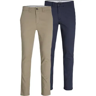 JACK & JONES Marco Dave Akm Hosen 2 Units Beige / Pack Navy Blazer 30 32