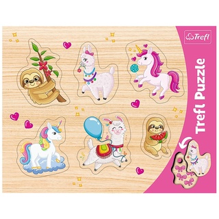 Trefl Trefl, Puzzle, Einhörner, Lamas, Faultiere, für Kinder ab 2 Jahren