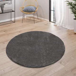 Paco Home Cadiz 630 Kurzflorteppich Ø 120 cm anthrazit 