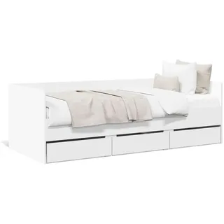 IKAYAA Tagesbett 100x200 mit 3 Schubladen Bett mit Stauraum Schlafsofa Sofabett Einzelbetten 100x200 Jugendbett Gästebett-Weiß-100 x 200 cm