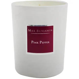 Max Benjamin - Pink Pepper Luxus Naturkerze: Beruhigende Duftkerze, Rosa Pfeffer, Jasmin, Vanille, Zylindrisch, Indoor, 8 cm, 100g, Container-Kerze, Rosa, Zuhausenduft