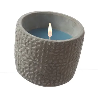 MARELIDA Duftkerze Citronella Echtwachskerze im Betontopf blau