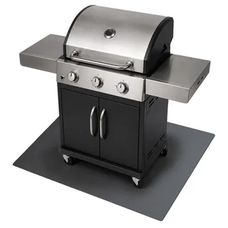 Tulup Grill-Unterlage 100 x 70 cm Metall Schwarz
