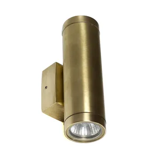 Licht-Erlebnisse Außenwandleuchte Messing H: 21 cm GU10 IP64 2-flammig gold