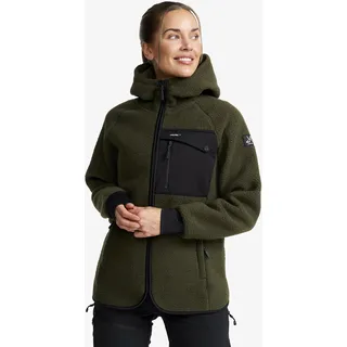 Sherpa Hoodie Damen Forest Night, Größe:M - Damen > Oberteile > Fleece & Midlayers - Grün