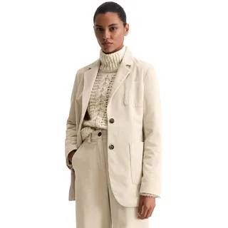 Longblazer MARC O'POLO "aus reiner Organic Cotton", Damen, Gr. 34, beige (light oat), Cord, Obermaterial: 100% Baumwolle. Futter: 95% Polyester, 5% Elasthan, unifarben, slim fit, Blazer Longblazer