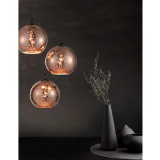 Nova Luce Blaze 3-flg. E27 60 cm Glas schwarz