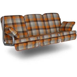 Angerer Hollywoodschaukel Auflage Comfort passend für viele 3-Sitzer Hollywoodschaukeln - Schaukelauflage Made in Germany (Terracotta-Braun kariert)