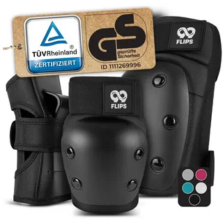 99flips Schützer Set Protektoren Erwachsene Inliner TÜV - Ellenbogen, Knieschoner & Hand