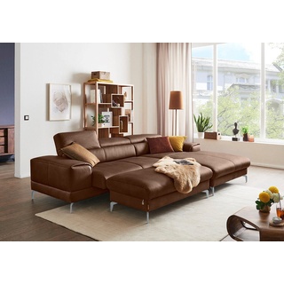 W.Schillig Polsterhocker »piedroo, Designsofa mit tollem Sitzkomfort, bequem, L-Form«, Füße in Silber matt, braun