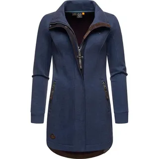 Ragwear Damen leichter Sweat-Übergangsmantel lang windabweisend mit hohem Kragen Letrice Navy Gr. M - M