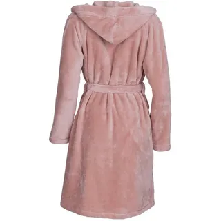 Wewo fashion Damenbademantel 6600, ideal für Sauna & Spa, Hotelbademantel, Morgenmantel, Kurzform, Wellsoft-Microfaser, Kapuze, Gürtel, unübertroffen kuschelig rosa S