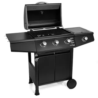 Gasgrill Lehmann Texas Black 3+1, 8,4 kW, Gusseisenrost