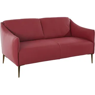 W.Schillig 2-Sitzer "sally Design-Sofa, Loungsofa, bequem, schmale Armlehnen, Breite 154cm", rot (ruby rot z59), B:154cm H:78cm T:84cm, Longlife Xtra-Leder Z59: Glattleder mit modischer Prägung. Hautstärke 0, 9 - 1, 1 mm.