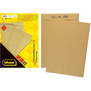IDENA Versandtaschen ohne Fenster, haftklebend, 90g/m2 Braun