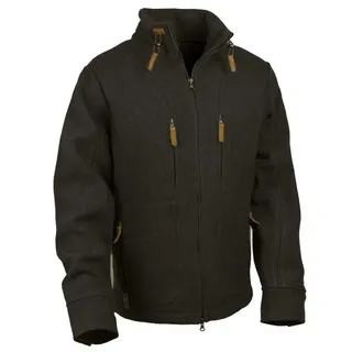 Steinkauz Herren Kragenhuber Lodenfleecejacke - M - schwarz