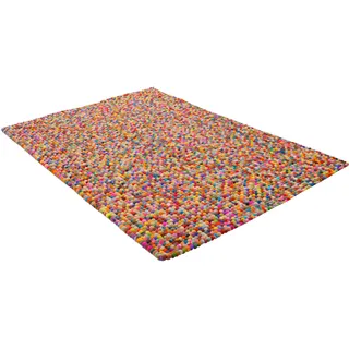 Wollteppich THEKO "Felty 2.2" Teppiche Gr. B/L: 70 cm x 140 cm, 22 mm, 1 St., bunt (multi) Esszimmerteppiche Filzkugel-Teppich, reine Wolle, handgefertigt