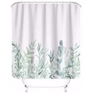 M&W DAS DESIGN Duschvorhang Shower curtains Anti schimmel Waschbar Grüne Pflanzen Breite 120 cm 120 cm x 180 cm