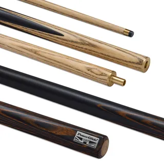 POWERGLIDE Exios Snookerqueue, handgespleißt, Esche, 510 g, Braun, 2 Stück