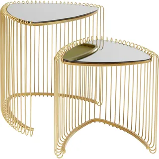 Kare Beistelltisch Wire Triangle, Gold, (2/Set)