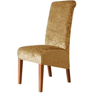 Luxuriöse Stuhlhussen für Esszimmerstühle, Samt, goldfarben, 4 Stück, perfekt für Hochzeiten, Bankette, Partys, Premium-Schutzbezüge