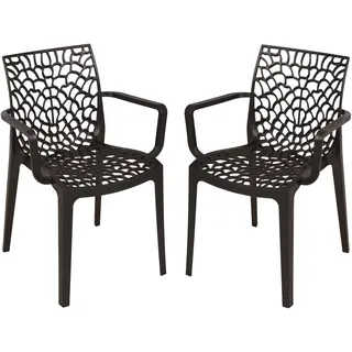 Garden Pleasure CALVERA Stapelstuhl 58 x 58 x 0 cm schwarz 2 St.