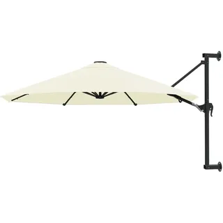 vidaXL Sonnenschirm zur Wandmontage mit Metall-Mast 300 cm Sandweiß - 1