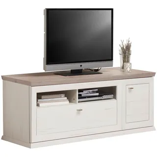 Hom`in Tv-Element, Grau, Weiß, Holzwerkstoff, 1 Schublade(n) Schubladen, 150.2x53.9x50 cm, Wohnzimmer, TV Möbel, TV-Racks