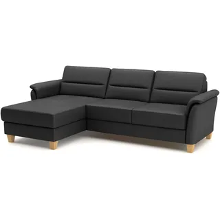 Home Affaire Eckcouch Leder 3-Sitzer Schwarz