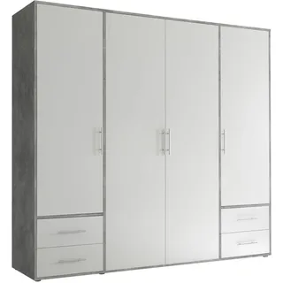 SchlafKONTOR Valencia 206 x 195 x 60 cm beton hell/weiß/betonoptik