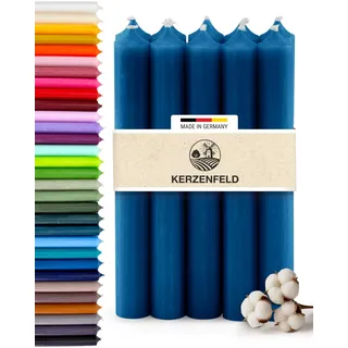 Premium Stabkerzen Petrol durchgefärbt, 10 Stück - 180mm x 22mm Länge | Made in Germany, Lange Brenndauer 8+ Stunden - Bunte Spitzkerzen Ohne Tropfen & Rußen - RAL-Zertifizierte Haushaltskerzen